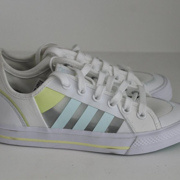 Adidas Originals Three Stripes Unisex Sneakers Men's 5.5 or Wom 7 White Yellow - Picture 10 of 16